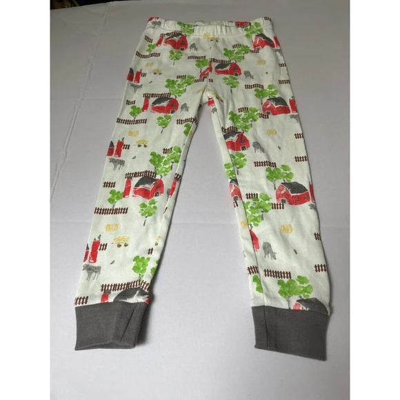 Burt’s bees 100% Organic Cotton pajama pants Sz 5T farm barn print - Picture 1 of 3